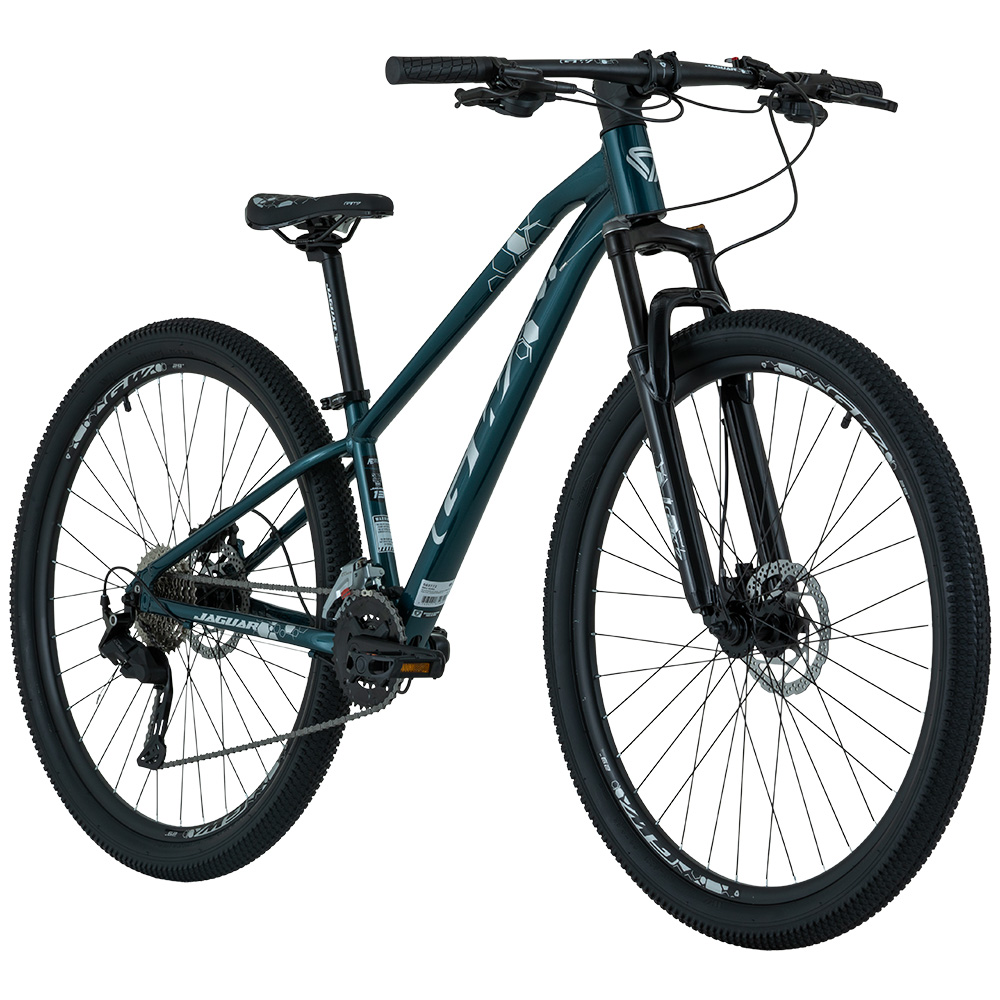BICICLETA MTB 29P 2X9VEL JAGUAR ALUMINIO GW GRIS ACERO AZULADO BR-NEGRO BR