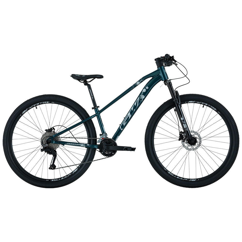 BICICLETA MTB 29P 2X9VEL JAGUAR ALUMINIO GW GRIS ACERO AZULADO BR-NEGRO BR